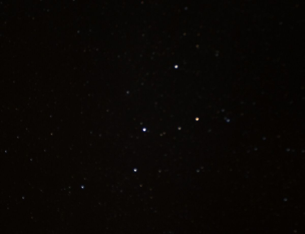 The five bright stars of Cassiopeia forming a W in a dark sky
