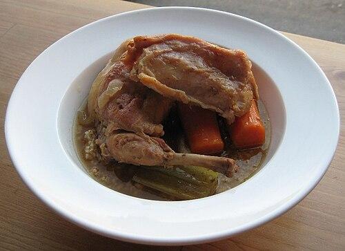 A bowl of rabbit stew